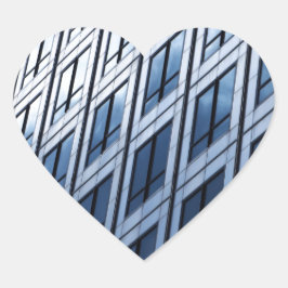 Abstrakt Blue Grått Windows Hjärtformat Klistermärke