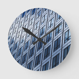 Abstrakt Blue Grått Windows Rund Klocka