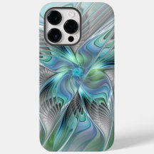 Abstrakt Blue Grönt Butterfly Fantasy Fractal Art