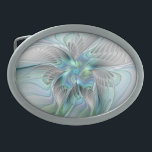Abstrakt Blue Grönt Butterfly Fantasy Fractal Art<br><div class="desc">En modern och mycket dekorativ fantasi-fjäril med harmonisk pastel färg med blå grönt. Utformning för din unika låsbeslag för ovala abstrakter i bälte med mera.</div>