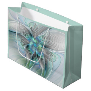 Abstrakt Blue Grönt Butterfly Fantasy Fractal Art