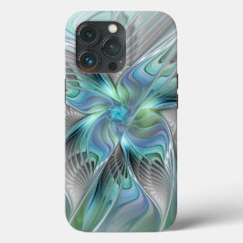 Abstrakt Blue Grönt Butterfly Fantasy Fractal Art