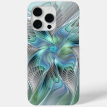 Abstrakt Blue Grönt Butterfly Fantasy Fractal Art