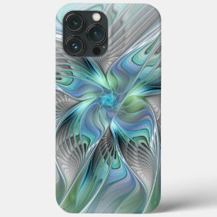 Abstrakt Blue Grönt Butterfly Fantasy Fractal Art