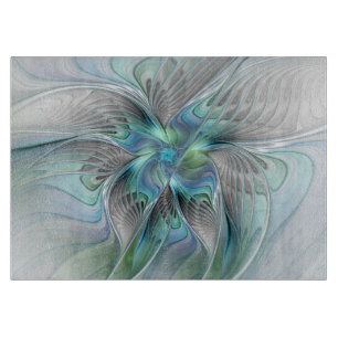 Abstrakt Blue Grönt Butterfly Fantasy Fractal Art