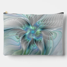 Abstrakt Blue Grönt Butterfly Fantasy Fractal Art