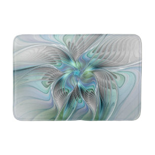 Abstrakt Blue Grönt Butterfly Fantasy Fractal Art Badrumsmatta