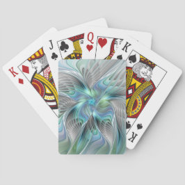 Abstrakt Blue Grönt Butterfly Fantasy Fractal Art Casinokort
