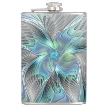 Abstrakt Blue Grönt Butterfly Fantasy Fractal Art