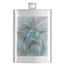 Abstrakt Blue Grönt Butterfly Fantasy Fractal Art