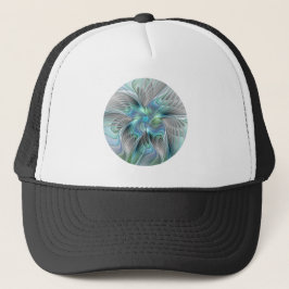 Abstrakt Blue Grönt Butterfly Fantasy Fractal Art Keps