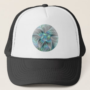 Abstrakt Blue Grönt Butterfly Fantasy Fractal Art Keps