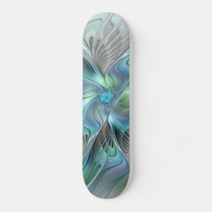 Abstrakt Blue Grönt Butterfly Fantasy Fractal Art Mini Skateboard Bräda 18,5 Cm