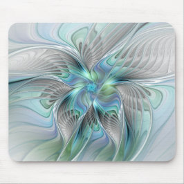 Abstrakt Blue Grönt Butterfly Fantasy Fractal Art Musmatta