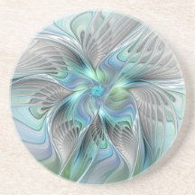 Abstrakt Blue Grönt Butterfly Fantasy Fractal Art