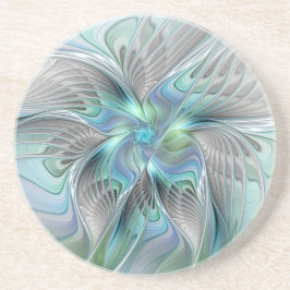 Abstrakt Blue Grönt Butterfly Fantasy Fractal Art Underlägg