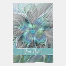 Abstrakt Blue Grönt Butterfly Fantasy Fractal Namn