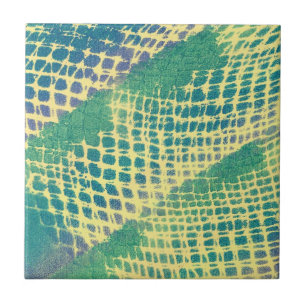 Abstrakt Blue Grönt Lila Mönster Tiles Kakelplatta