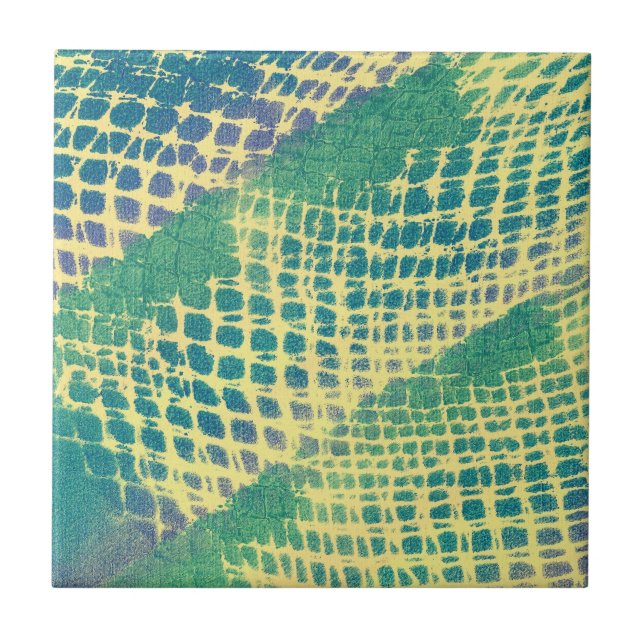 Abstrakt Blue Grönt Lila Mönster Tiles Kakelplatta (Framsidan)