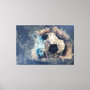 Abstrakt Blue Grunge Socer Canvastryck