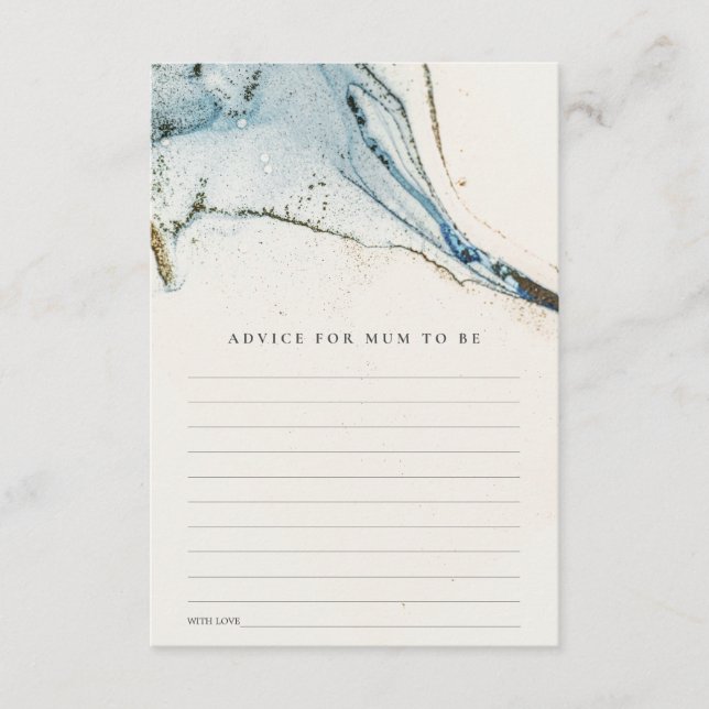 Abstrakt Blue Guld Advice for Morsa Baby Shower Tilläggskort (Framsida)