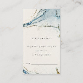 Abstrakt Blue Guld Beach Diaper Raffle Baby Shower Tilläggskort
