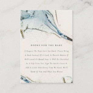 Abstrakt Blue Guld Beachy Bokar for Baby Shower Tilläggskort