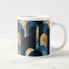 Abstrakt Blue Guld Jumbo Mugg