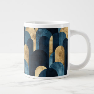 Abstrakt Blue Guld Jumbo Mugg
