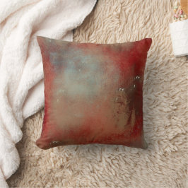 Abstrakt Blue Guld Red Contemporary Art Kudde