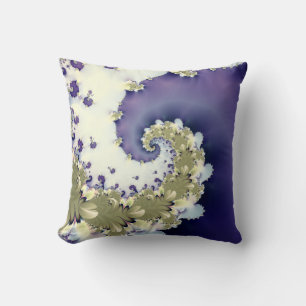 Abstrakt Blue Guld Spiral Fractal Kudde