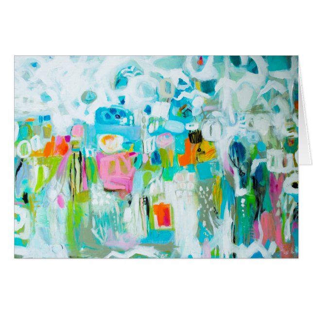 Abstrakt Blue Hälsningskort (Framsidan Horizontal)