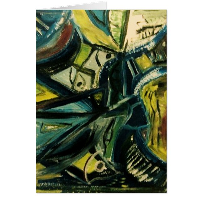 Abstrakt Blue Hälsningskort (Framsidan)