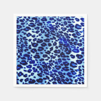 Abstrakt Blue Hipster Cheetah Animal Print Pappersservett