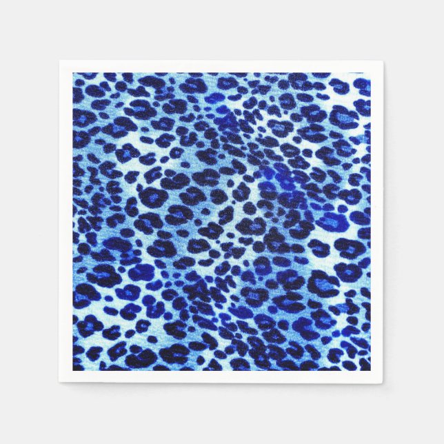 Abstrakt Blue Hipster Cheetah Animal Print Pappersservett (Framsidan)