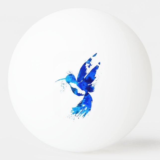 Abstrakt Blue Hummingbird Pingisboll (Framsidan)