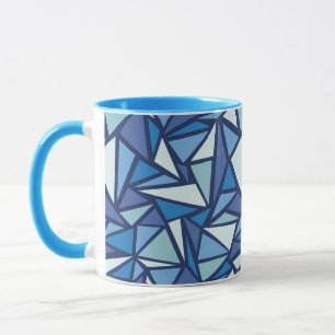 Abstrakt Blue Ice Crsytal Mönster Mugg