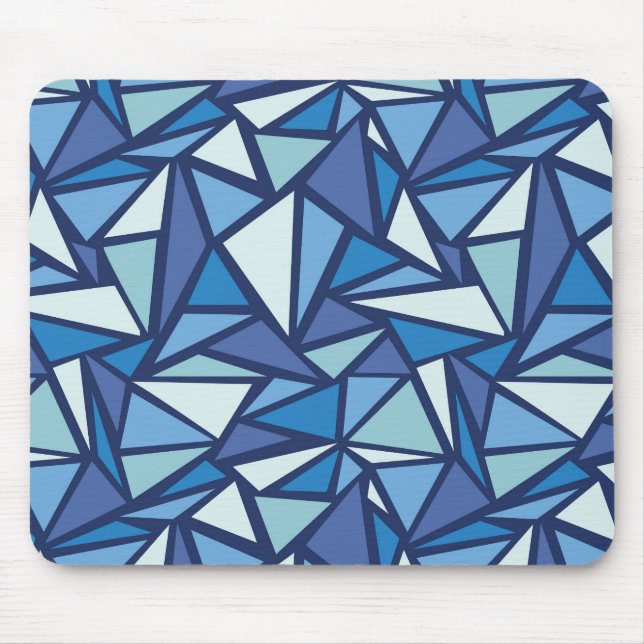 Abstrakt Blue Ice Crsytal Mönster Musmatta (Framsidan)