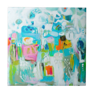 Abstrakt Blue Kakelplatta