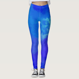 Abstrakt Blue Leggings