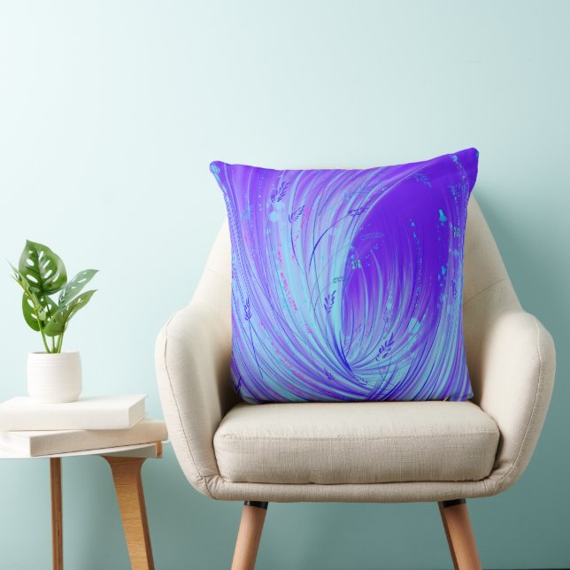 Abstrakt Blue Lila Enchanted Garden Kudde (Stol)