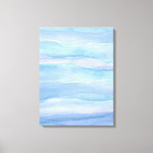 Abstrakt Blue Lila Lagrar Watercolor Canv Canvastryck