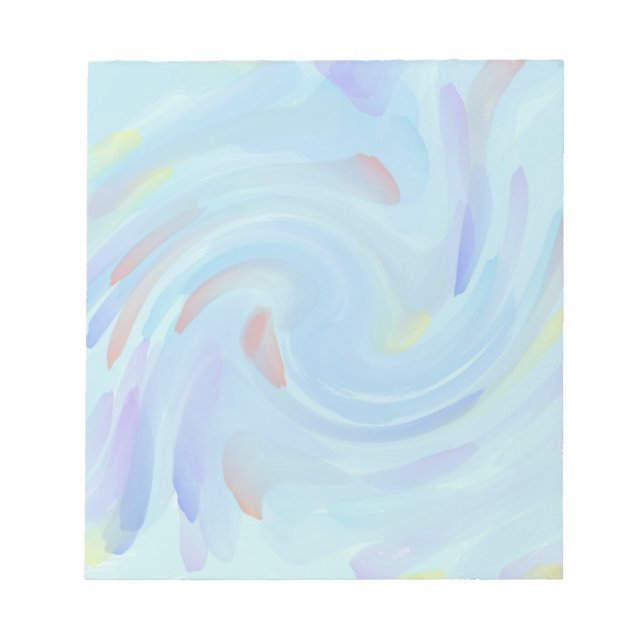 Abstrakt Blue Lila Swirls Paint Anteckningsblock (Framsida)