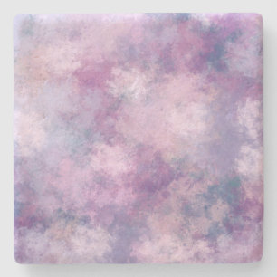 Abstrakt Blue, Lilac, Rosa Akrylmålning Stenunderlägg