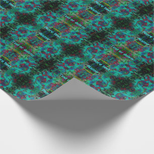 Abstrakt Blue Lily Flowers Raindrops Personlig Presentpapper