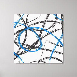 ABSTRAKT BLUE LINJER DESIGN ART ON CANVAS