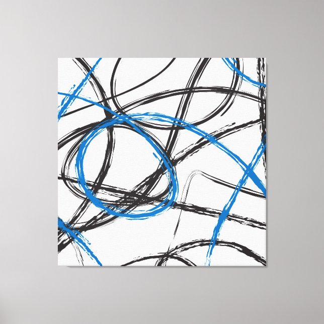 ABSTRAKT BLUE LINJER DESIGN ART ON CANVAS (Framsida)