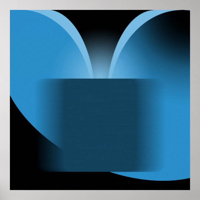 Abstrakt Blue Luxury med svart AP0004 Poster (Framsidan)