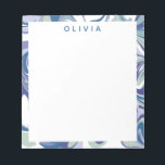 Abstrakt Blue Marble Swirl Snyggt Personlig Anteckningsblock<br><div class="desc">Med en abstrakt för roligt kan du snurra grafik i en färgfull palett med mjuk grönt,  vinklar,  blått och lila,  personlig med ditt namn eller ord efter eget val.</div>