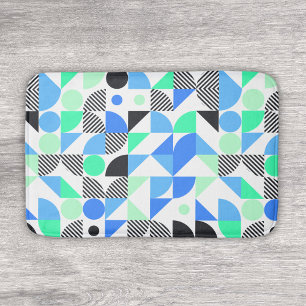 Abstrakt Blue Mint Geometric Mönster Badrumsmatta
